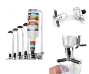 TECHTONGDA Wall Mounted Liquor Dispenser 6 Bottle Bar Wine Ration Pouring Rack