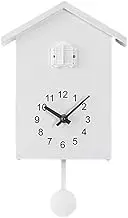 Modern Bird House Wall Clock, Cuckoo Clock For Study, Bedroom, Living Room, Kitchen, Battery Operated(White)