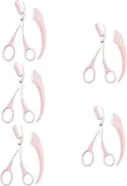 WOFASHPURET 5 Sets Eyebrow Trimmer with Comb Curved Razor Scissors for Women Scissors for Eyebrows Easy to Use for Shaping Trimming Brow Hair