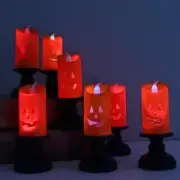 Halloween Pumpkin Candle Light Halloween Orange Flameless Candle Lights LED