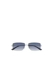 Bottega Veneta Eyewear Rectangle-Frame Rimless Sunglasses 58 Blue