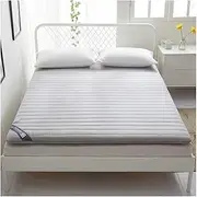 Cotton Tatami Mattress Topper, Japanese Quilted Fitted Futon Mattress Thicken Foldable Floor Mat Not-Slip, Single Double Floor Sleeping pad for Living Room Mattress,Gray,150x190cm(59x75)