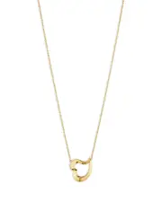 Georg Jensen 18K Yellow Gold Hearts Horizontal Open Heart Pendant Necklace, 17.72