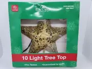 NEW Kurt Adler Gold Star Tree Topper, Light Up Indoor