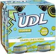 UDL Vodka & Lemon Lime Soda Cans 375ml (Pack of 4)