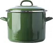 BK Indigo Dutch Heritage German Enamelled Stockpot with Lid with PFAS-Free Ceramic Non-Stick Coating, 24 cm/8.7 Litre, Induction, Dishwasher Safe, Oven Safe, Green