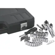 Klutch Mechanic's Socket Set, 50-Pc., 1/4in. & 3/8in. Drive, SAE & Metric
