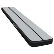 Powertrain 7m x 1m x 20cm Air Track Inflatable Tumbling Gymnastics Mat (Grey Black)