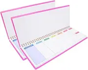 SHOWERORO 2pcs Weekly : Horizontal Undated Organizer for Desk Use Smooth Writing Paper for Work Schedule Meetings and