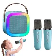 Microphone and Speaker Set - Home Wireless Speaker National K Song Children Set,Karaoke Portable Systems with 2 Wireless Microphones, Disco Light for Christmas Birthday