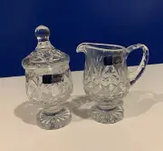 Crystal Clear Galleries Astor Sugar & Creamer Handcut Crystal Style #409836-GB