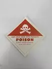 RARE Vintage POISON Skull & Crossbones 4" Square Sign Sticker NEW OLD STOCK