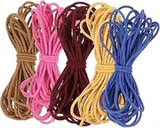DEARMAMY 5Pcs Elastic Cord for Jewelry Making Hair Ties and Beading Crafts Ginger Skin Friendly Multipurpose String