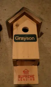 GRAYSON LENDING Bird House: BRAND NEW: 16 3/4" X 8 1/4": House 5 1/2" Sq. x 12"