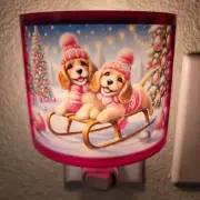 Night Light Plug In, Dog Lover Gift, Christmas Spaniel Puppies, Stocking Stuffer