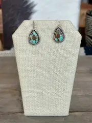 Handmade Sterling Silver & Royston Turquoise Post Teardrop Earrings