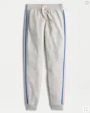 J Crew Retro striped jogger pant in original cotton terry Large AH406 Grey Women