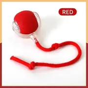 Cat Interactive Ball Toys Automatic Rolling Ball Faux Tail Rechargeable Smart Pet Electric Toy Dog Cat Training Imitate Mouse red