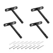 4 Set Floating Shelf Bracket 5", T Brackets for Shelves with Screws, Black
