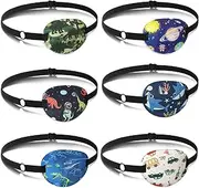 Pack of 6 Amblyopia Eye Patches Children Boys, Amblyopia Children's Correction Orthoptic Eye Patch Medical for Squinting with Buckle, Glasses Cover Eye Patch for Lazy Eye