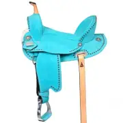 Western Horse Flex Tree Barrel Trail Saddle – Suede Leather & Biothane 14"-18"