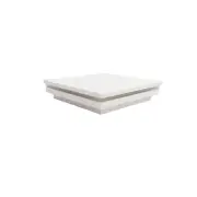 5" Sq. Ornamental Low Voltage LED Lighted Combo Post Cap - White