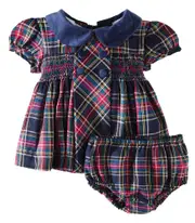 [La Coqueta] La Coqueta Baby Arcadia cotton-blend dress and bloomers set M 24 blue