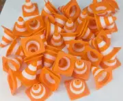 100 Mini Orange Traffic Cones – Toy Car Train Construction Play Set Accessories