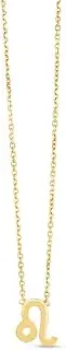 [JewelryWeb] 14k Yellow Gold Leo Necklace With Spring-Ring Clasp Jump-Ring At 41 Centimeters .9mm Chain width 46 Centimeters Chain-Necklace for Women and Men