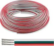 22AWG 3P/4P/5P LED Lighting Fixture Connection Cable, Tinned Copper Core, PVC Insulated Flat Cable, 300V 80℃, Electrical Appliance Wiring(22AWG-3P,15ft)