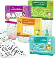 Scribble Smart Workbook,Reusable Drawing Book Improve Essential Writing Skills,Little Curious Mind Fast-Track Young Mind Exercise Book Handwriting Practice