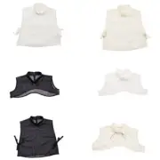 Chinese Style Mandarin Collar for Women Beaded Tassels Sheer Organza Half Shirt
