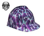 Custom Hydrographic Safety Hard Hat Mining Industrial Skulls PURPLE PUNISHER CAP