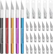 5 Pcs Craft Hobby Knife Exacto Knife with 25Pcs Precision Pen Knife Blades Kit for Plastic Models Gundam Art Hobby Craft
