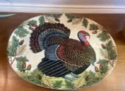 John Derian for Target Turkey Oval Stoneware Serving Platter 18.5"x14.5" NEW