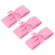 3 Pcs Hot Pink Ribbon Crinkle Chiffon, 1 1/2 Inch Handmade Tulle Fabric