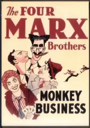 Modern FILM POSTER Postcard: MONKEY BUSINESS (Marx Brothers). Free Post