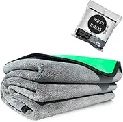 Microfiber Car Drying Towel Extra Large - XL Professional Water Absorber for Cars, Trucks, SUV - Thick Cleaning Cloth 40x24 800 GSM 1-Pack