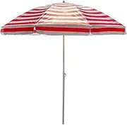 MNNM 7ft Beach Umbrella, Market Umbrella with Height Adjustable, Outdoor Table Umbrella for Lawn, Beach, Fishing, Patio, Porch, Pool (Color : Red)