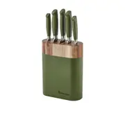 Stanley Rogers 6 Piece Oval Knife Block Set Olive Green