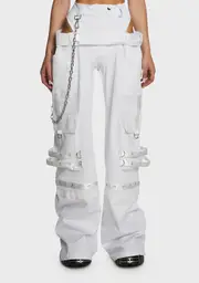 [Namilia] Underworld Cut-Out Cargo Pants - White