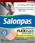 Salonpas Maximum OTC Strength Lidocaine 4% Pain Relieving FLEX Patch, Apply f...