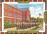 METAL SIGN - Virginia Postcard - E Barracks, Marine Barracks, Quantico, Va.
