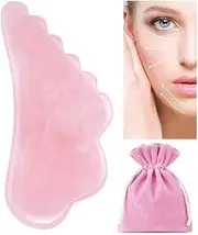 Gua Sha Massage Tool for Scraping Facial and Body Skin Massage made of Rose Quartz Stone for Acupressure Scrapper Gua Sha Facial Tools (wing)