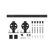 Rolltrak 2000 x 40 x 6mm Matte Black Big Wheel Barn Door Track Top Mount