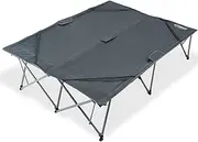 KingCamp Folding Camping Cot, Heavy Duty Adults Portable and Lightweight Cots, Oversized Adjustable Wide Foldable Steel Frame Sleeping Bed for Camp Office Indoor & Outdoor Use, Single & Double