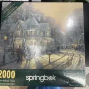 Springbok 2000 PC Jigsaw Puzzle Kinkade Painter of Light A Holiday Gathering New