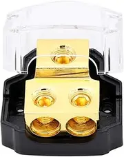 Magic source 1pcs Power Distribution Block 0/2/4 Gauge in 4/8 Gauge Out 2-Way Amp Copper Ground Block Distribution for Car Audio Splitter