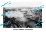 OLD 8x6 PHOTO LAUNCESTON TASMANIA TOWN AND CATARACT BRIDGE c1890