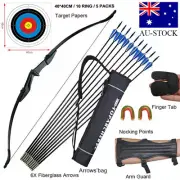 20/30/40LBS Archery 57" Takedown Recurve Bow and Arrow Set RH/LH Hunting Target